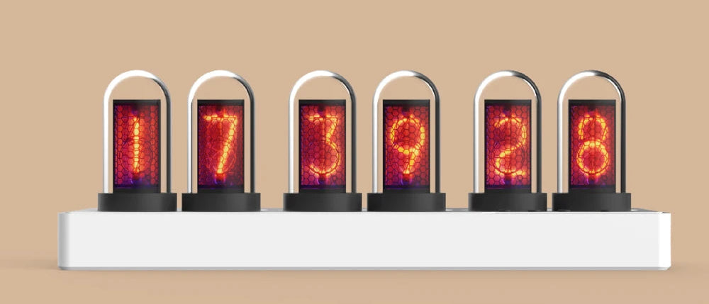 WIFI Control IPS Nixie Tube Alarm Clock with Colorful RGB Lights for Game Room Decoration.DIY Clock Faces and Pictures.Gift Idea